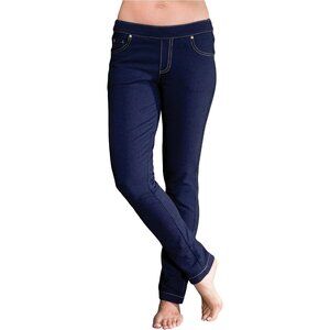Denim Leggings for Women Stretchy Pajama Feel Drawstring Waist Flattering
